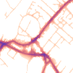 Daytime road noise heatmap for KT12 2QP
