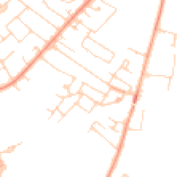 Daytime road noise heatmap for KT12 3JT