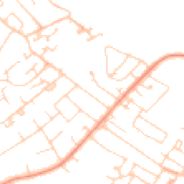 Daytime road noise heatmap for KT12 3LA