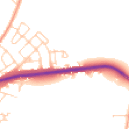 Daytime road noise heatmap for KT12 4LQ