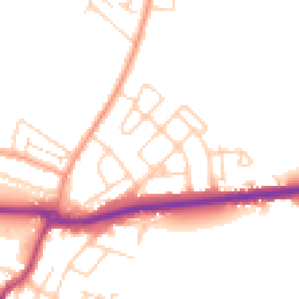 Daytime road noise heatmap for KT12 4NX