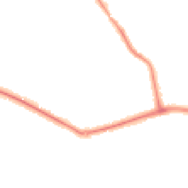 Night-time road noise heatmap for KT12 5JU