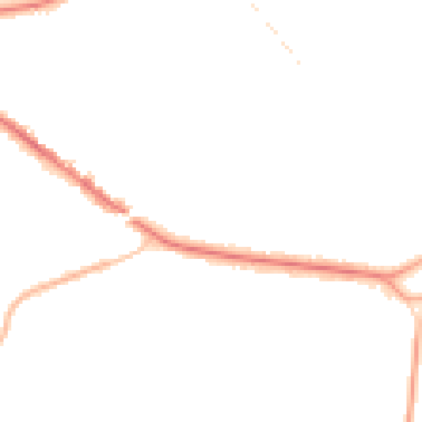 Night-time road noise heatmap for KT13 0AA