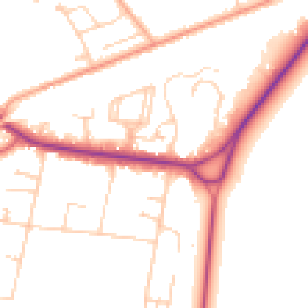 Daytime road noise heatmap for KT13 0AD