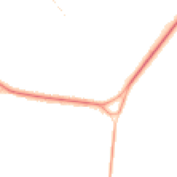 Night-time road noise heatmap for KT13 0AE