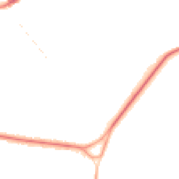 Night-time road noise heatmap for KT13 0AG