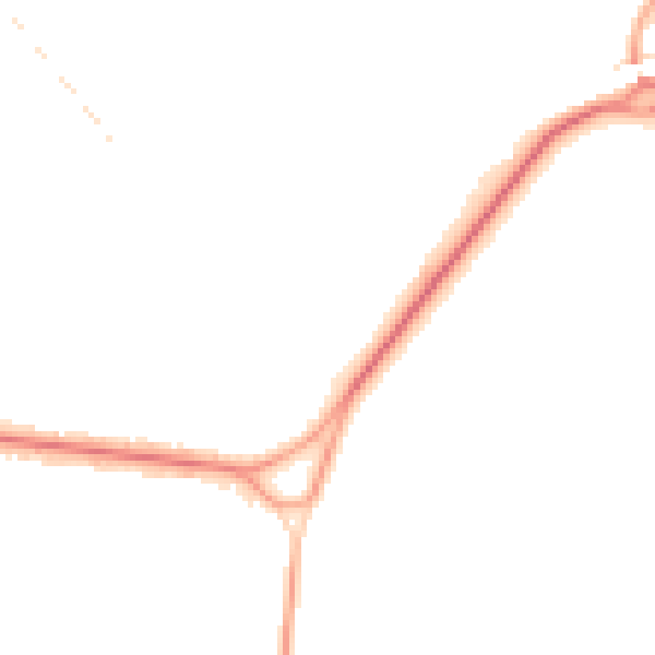 Night-time road noise heatmap for KT13 0AS