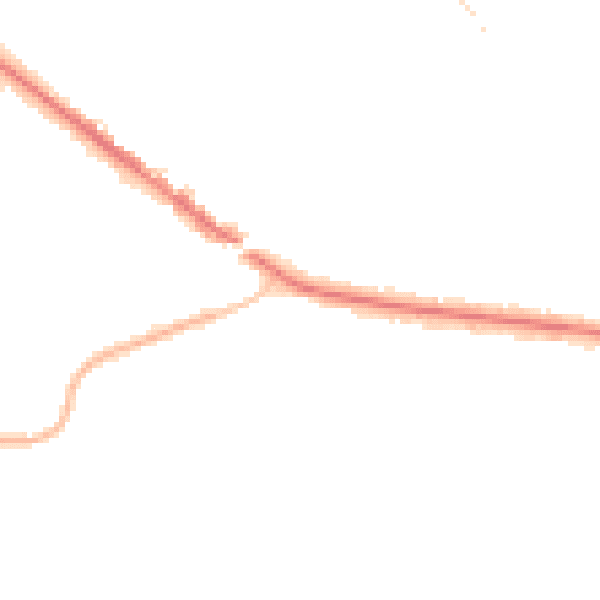 Night-time road noise heatmap for KT13 0AT