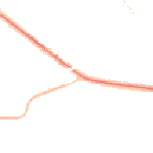 Night-time road noise heatmap for KT13 0AU
