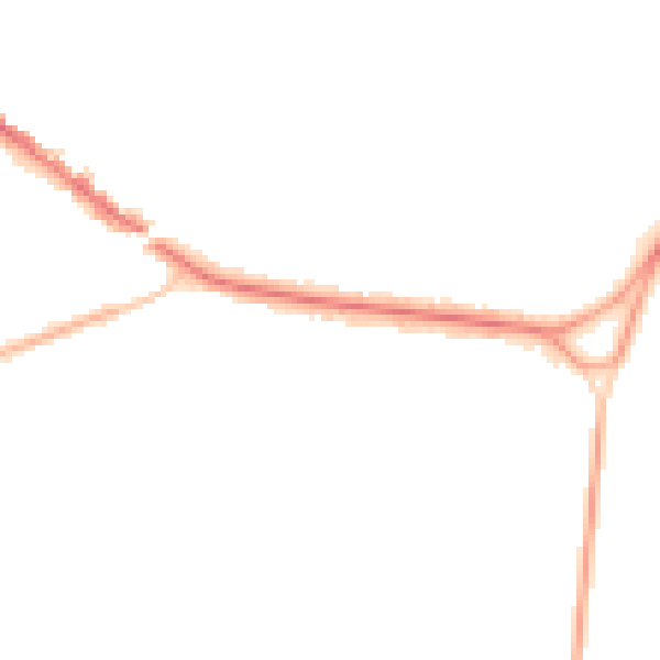 Night-time road noise heatmap for KT13 0AW