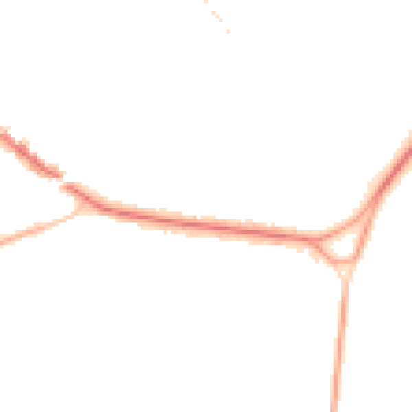 Night-time road noise heatmap for KT13 0AX