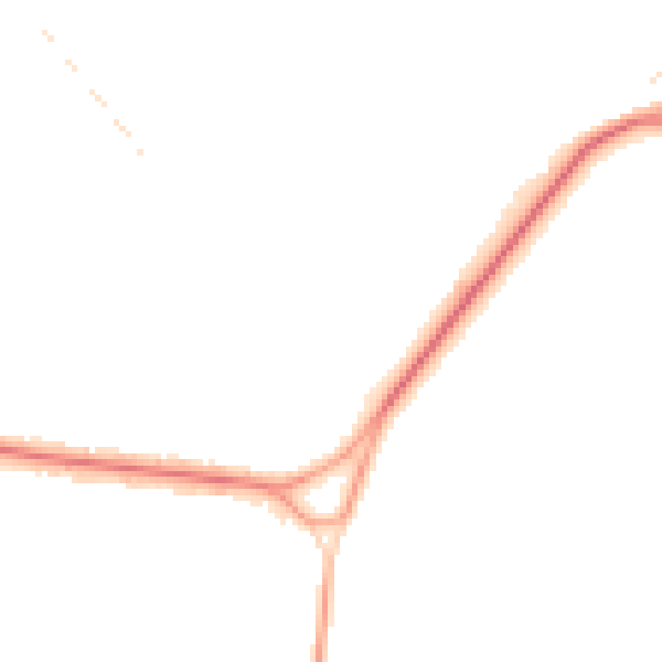 Night-time road noise heatmap for KT13 0AY