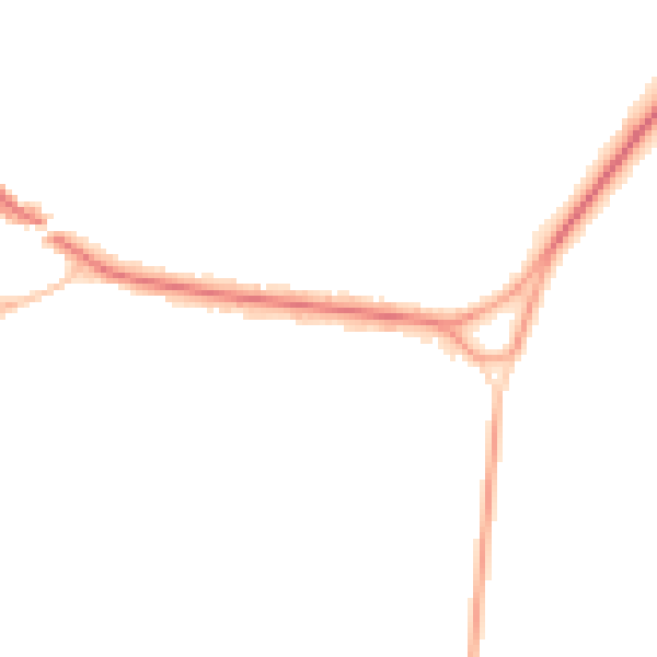 Night-time road noise heatmap for KT13 0AZ