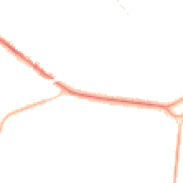 Night-time road noise heatmap for KT13 0BA