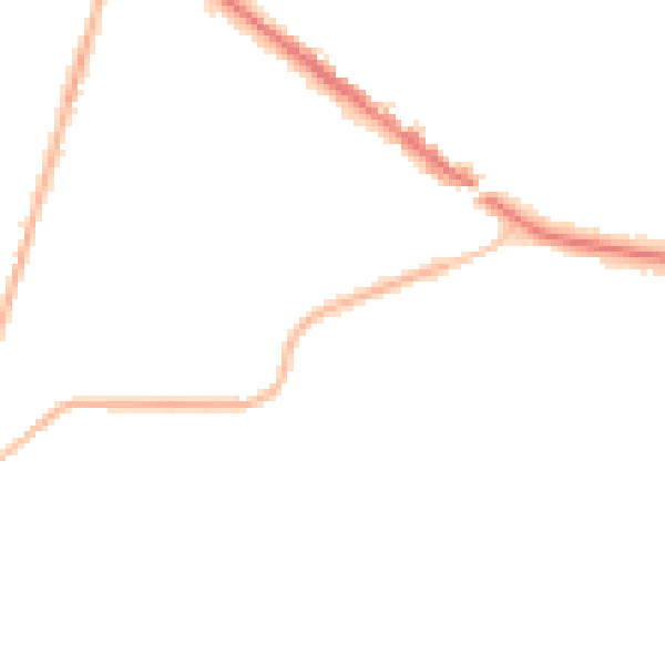 Night-time road noise heatmap for KT13 0BE