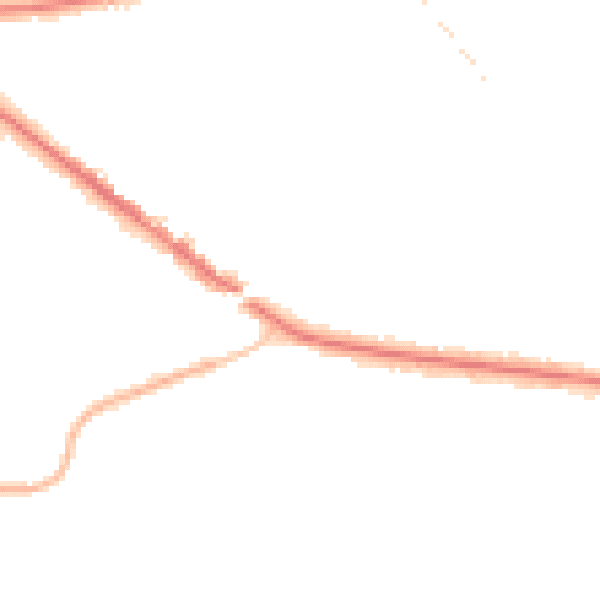 Night-time road noise heatmap for KT13 0BH