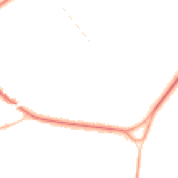 Night-time road noise heatmap for KT13 0BN