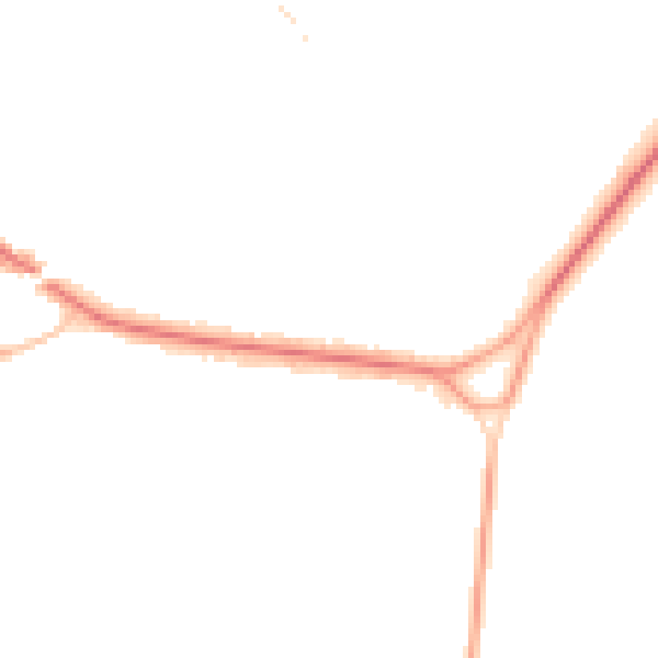 Night-time road noise heatmap for KT13 0BP