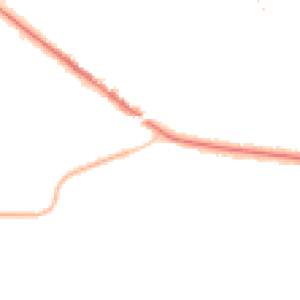 Night-time road noise heatmap for KT13 0BS