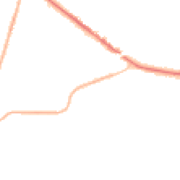 Night-time road noise heatmap for KT13 0BU