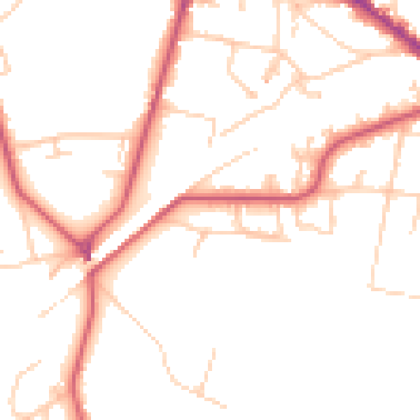Daytime road noise heatmap for KT13 0DA