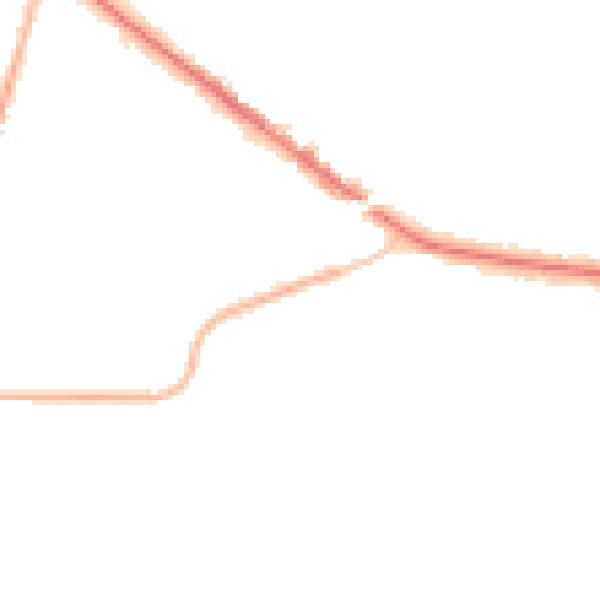 Night-time road noise heatmap for KT13 0DB