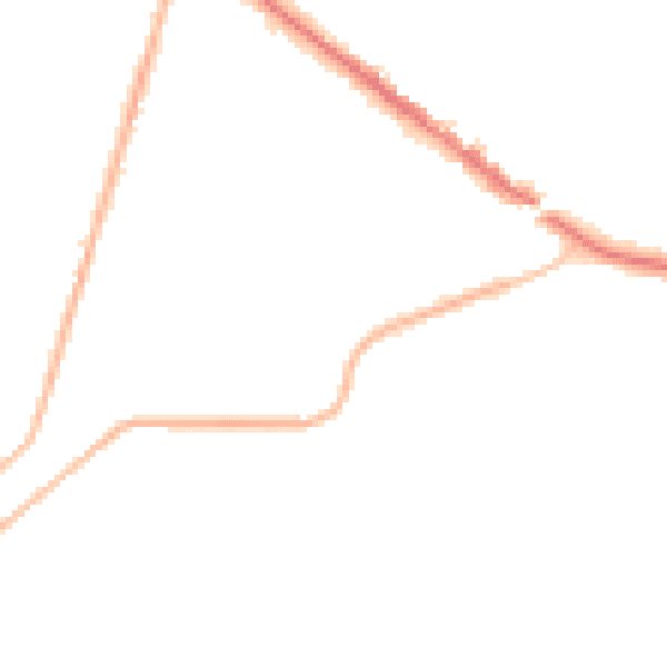 Night-time road noise heatmap for KT13 0DL