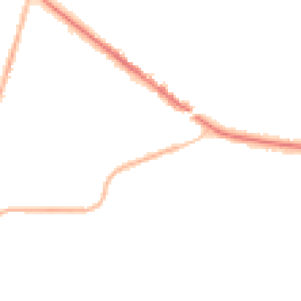 Night-time road noise heatmap for KT13 0DP