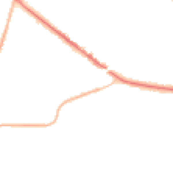 Night-time road noise heatmap for KT13 0DR