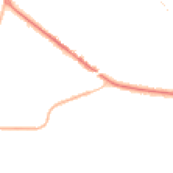Night-time road noise heatmap for KT13 0DS