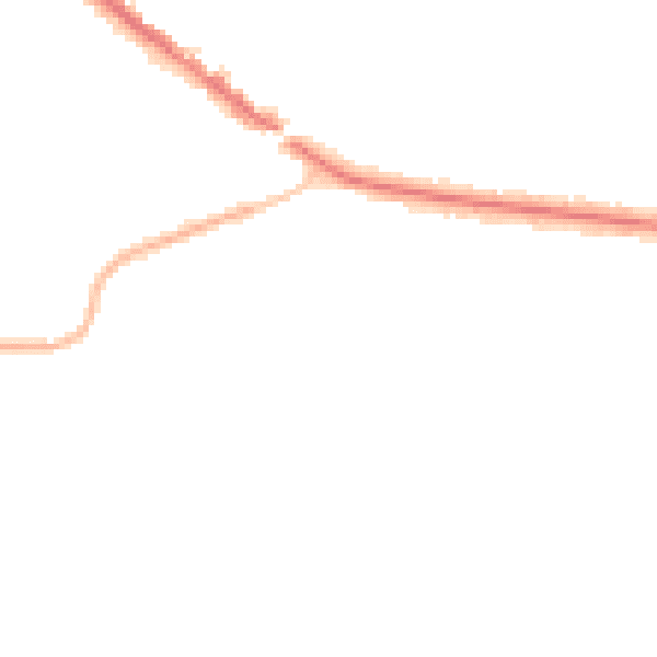 Night-time road noise heatmap for KT13 0DU