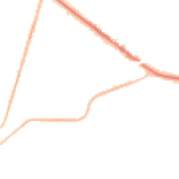 Night-time road noise heatmap for KT13 0DX