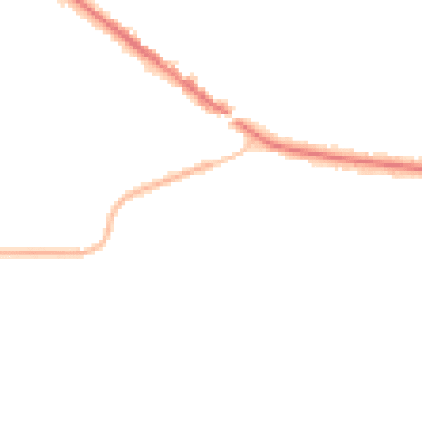 Night-time road noise heatmap for KT13 0DY