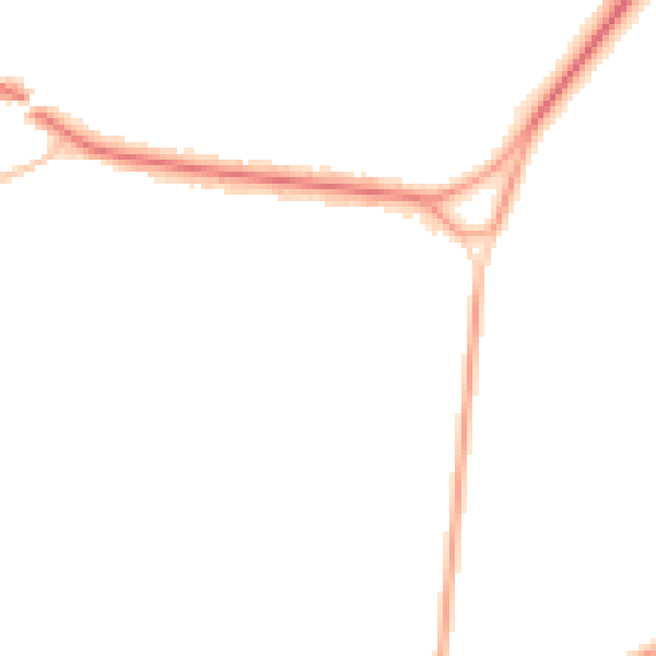 Night-time road noise heatmap for KT13 0HG