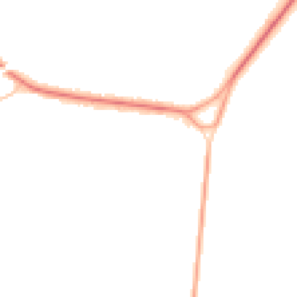 Night-time road noise heatmap for KT13 0JA