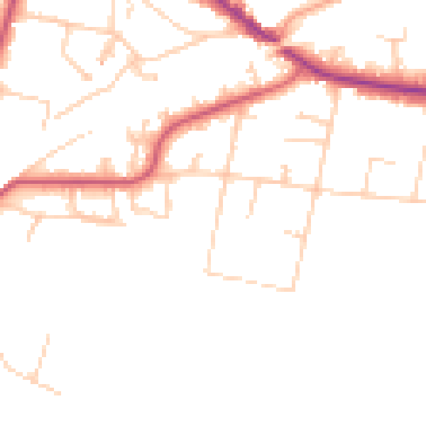 Daytime road noise heatmap for KT13 0JW