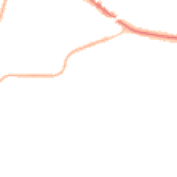 Night-time road noise heatmap for KT13 0JW