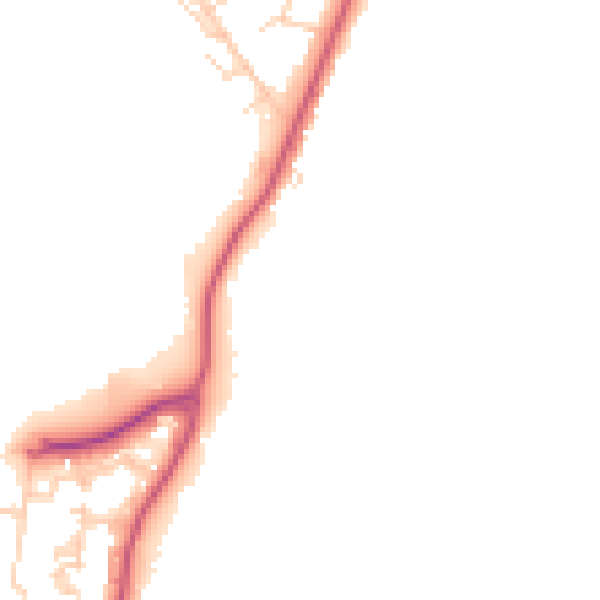 Daytime road noise heatmap for KT13 0NA