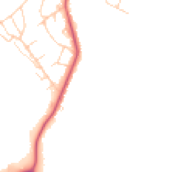 Daytime road noise heatmap for KT13 0NB