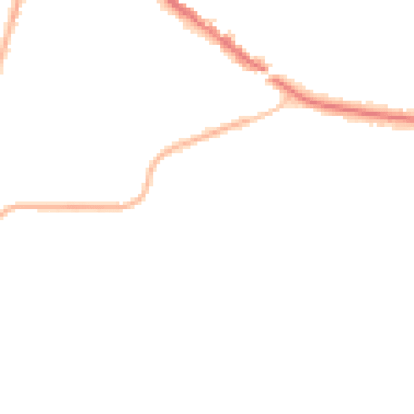 Night-time road noise heatmap for KT13 0PR