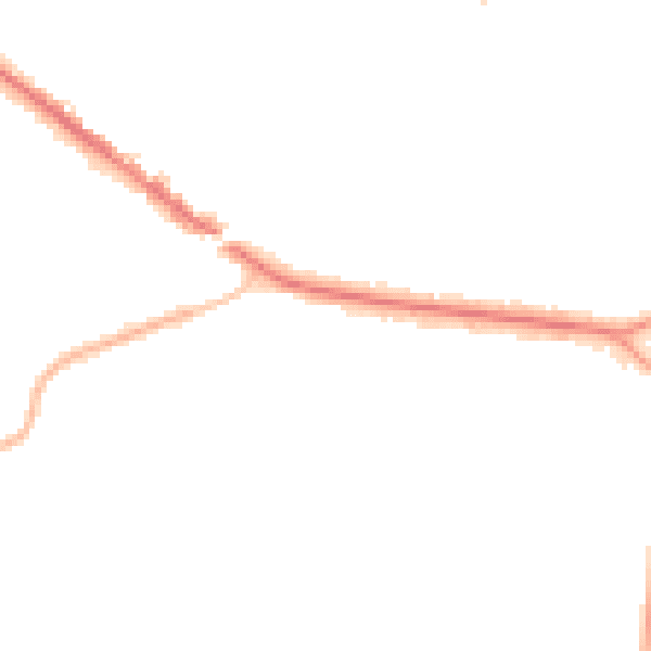 Night-time road noise heatmap for KT13 0QP