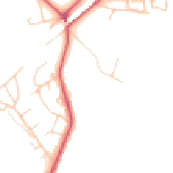 Daytime road noise heatmap for KT13 0RF