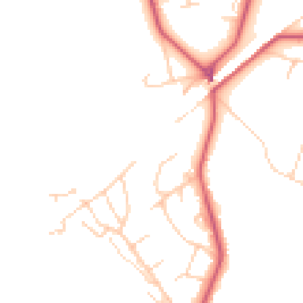 Daytime road noise heatmap for KT13 0SH
