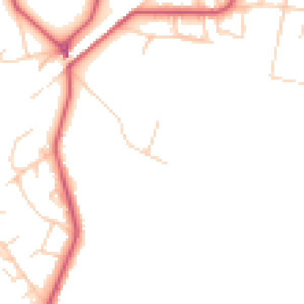 Daytime road noise heatmap for KT13 0UB