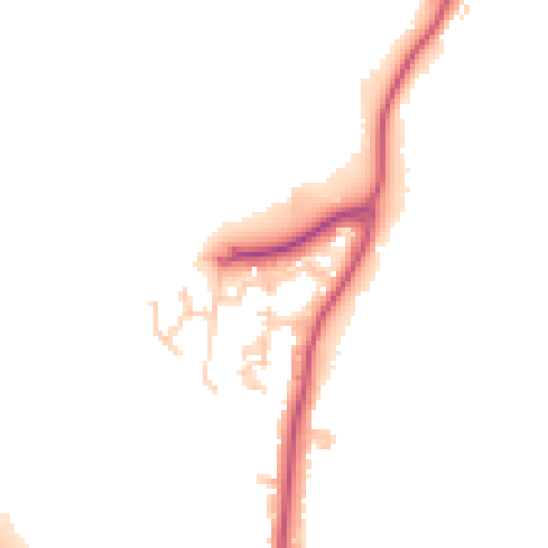 Daytime road noise heatmap for KT13 0XD