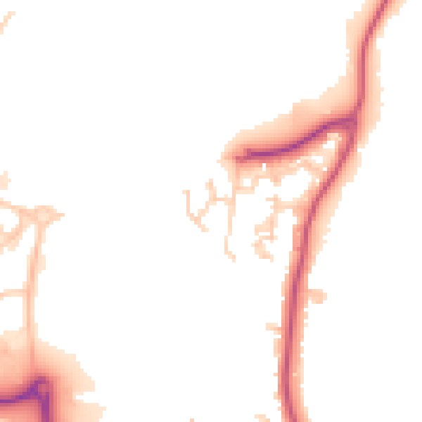 Daytime road noise heatmap for KT13 0XJ