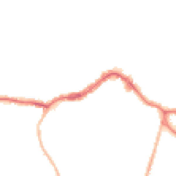 Night-time road noise heatmap for KT13 8AB