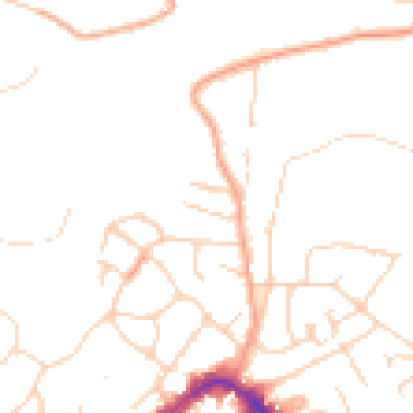 Daytime road noise heatmap for KT13 8JS