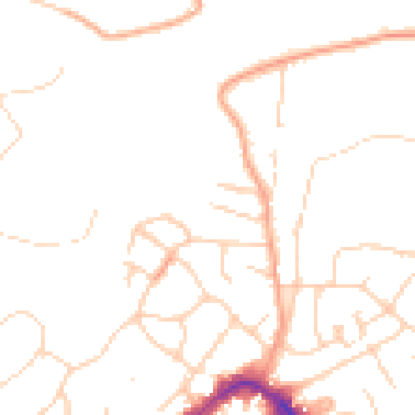 Daytime road noise heatmap for KT13 8JT