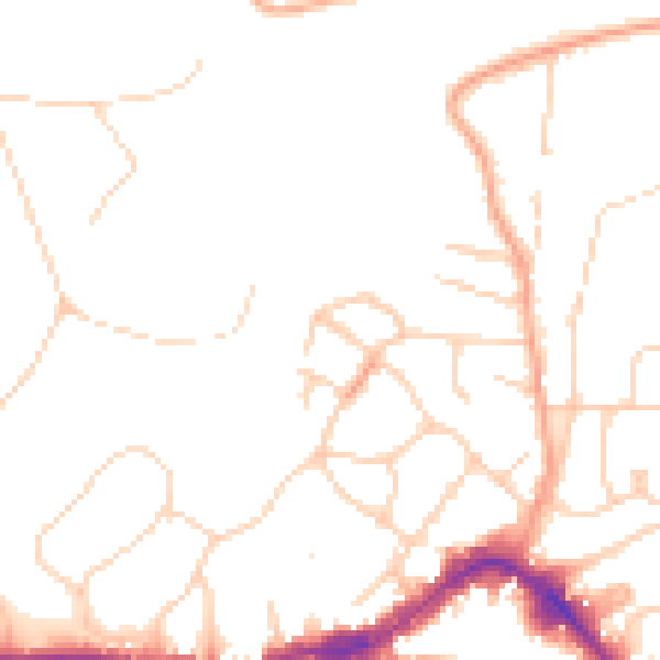 Daytime road noise heatmap for KT13 8JY